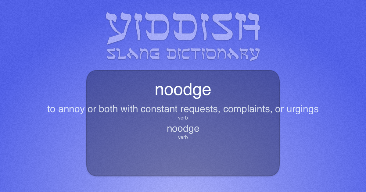 Yiddish word nudge crossword